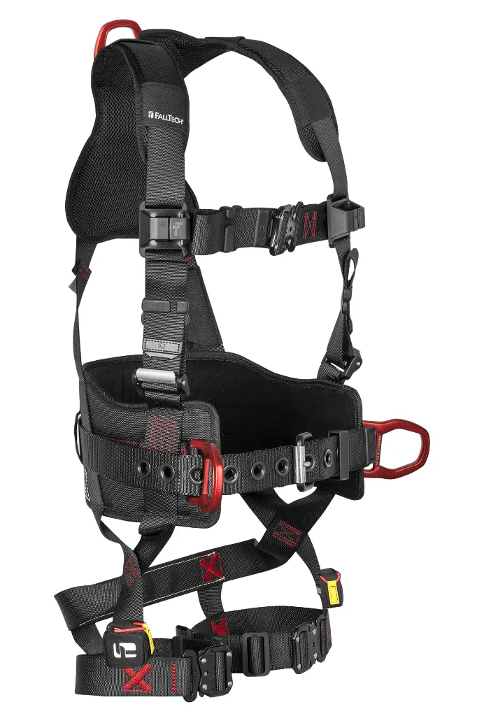 FT-Iron 3D Construction Belted Full Body Harness, Quick Connect Buckle Leg Adjustment