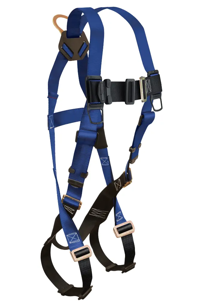 Hi-Vis Lime Construction-grade Vest with 1D Standard Non-belted Full Body Harness