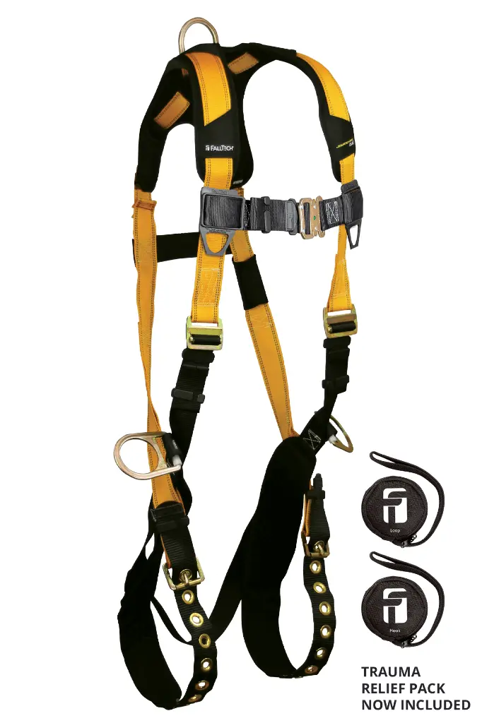 Journeyman Flex® Steel 3D Standard Non-belted Full Body Harness, Tongue Buckle Leg Adjustment
