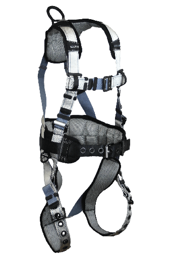 FlowTech LTE® 1D Construction Belted Full Body Harness, Tongue Buckle Leg Adjustment