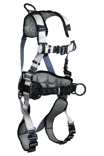 FlowTech LTE® 3D Construction Belted Full Body Harness, Locking Quick Connect Adjustment