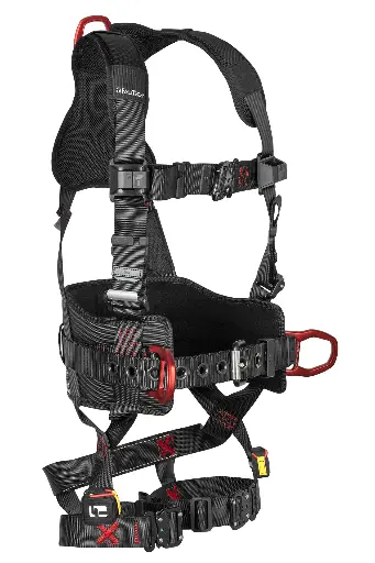 FT-Iron 3D Construction Belted Full Body Harness, Quick Connect Buckle Leg Adjustment