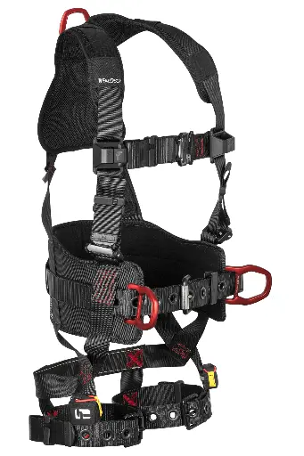 FT-Iron 3D Construction Belted Full Body Harness, Tongue Buckle Leg Adjustment