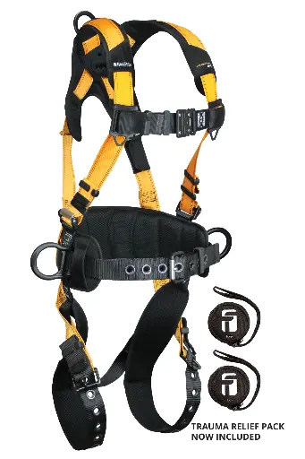 Journeyman Flex® Aluminum 3D Construction Belted Full Body Harness, Tongue Buckle Leg Adjustment