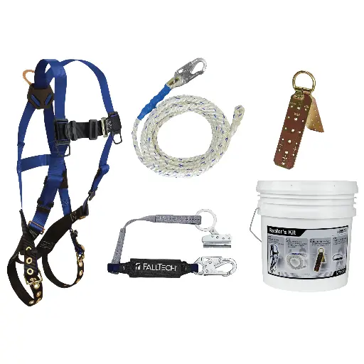 [8595A] Roofer's Kit with Hinged Reusable Anchor and Trailing Rope Adjuster