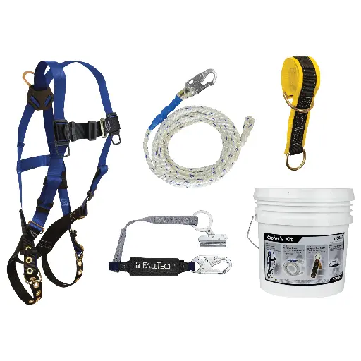 [9103JK] Roofer's Kit with 6' Pass-trough Anchor and Trailing Rope Adjuster